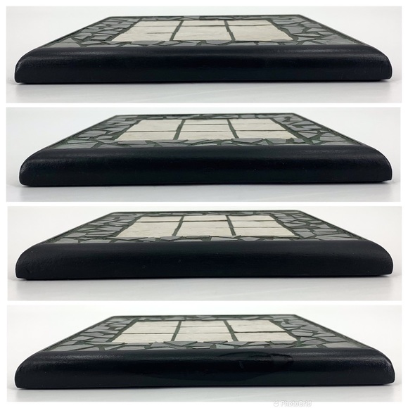 Handcrafted Green Decorative Tic Tac Toe Board with Green and Black Stones - Picture 7 of 16